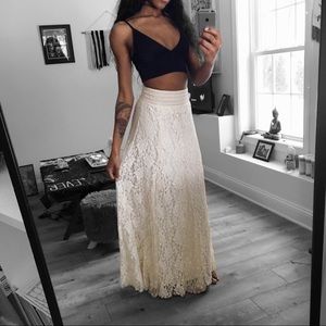UO Kimchi Blue Margarita Lace Maxi Skirt